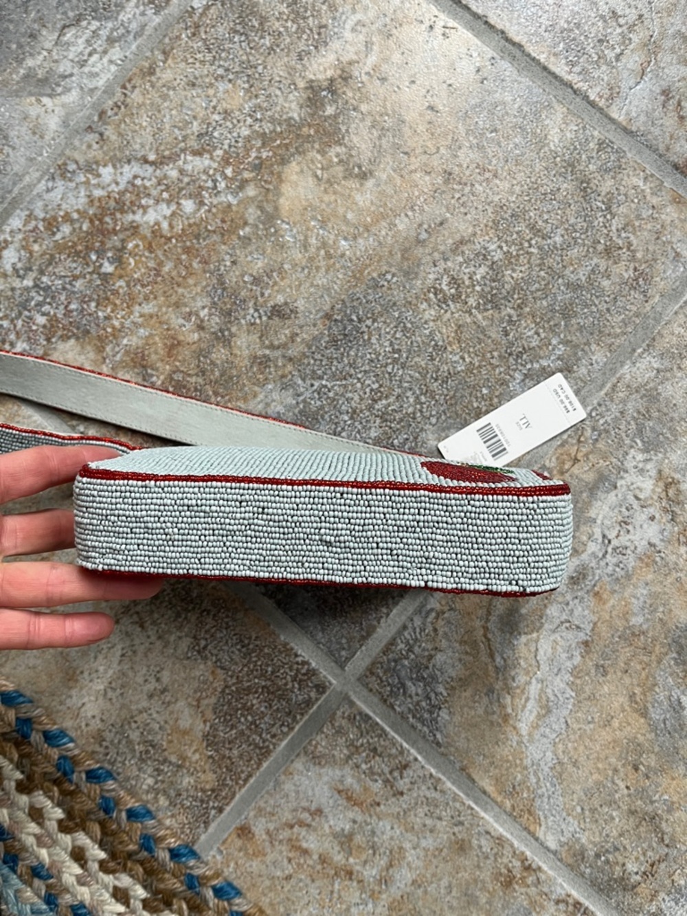Anthropologie Fiona Beaded Bag Apple Food & Drink Edition NWT Shoulder Handbag - Picture 9 of 14